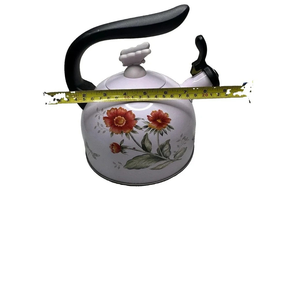 Lenox March Meadow Lavender Floral Whistling Stove Top Tea Kettle, 8 Cup